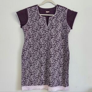 Made In India Purple Embroidered Dress, Size 44 (US 10, 12)